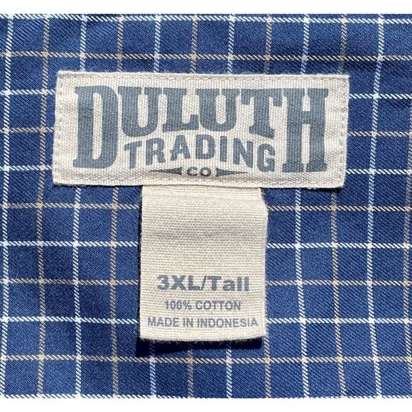 DULUTH TRADING Shirt Plaid Long Sleeve‎ Outdoor Lightweight Men Blue SIZE 3XL - Picture 3 of 6